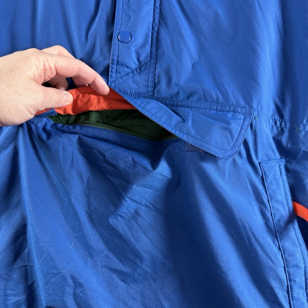 VINTAGE Gap Windbreaker Jacket Mens Small Blue Pull Over Hooded Rain Colorblock - Picture 10 of 12